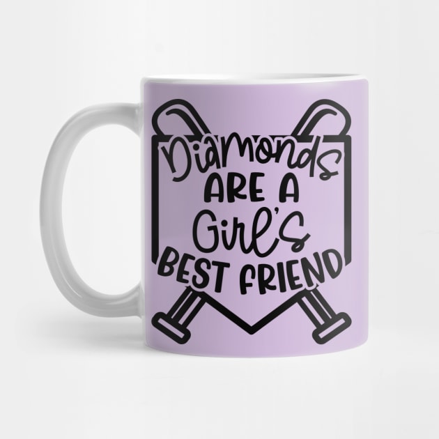 Diamonds Are A Girls Best Friend Softball Baseball Cute by GlimmerDesigns